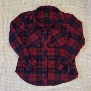 Forever 21 Red and Navy Checkered Shirt